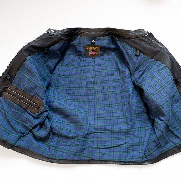 Vanson Comet Motorcycle Jacket Cafe Racer Black Size 38 US Small - Picture 5 of 12